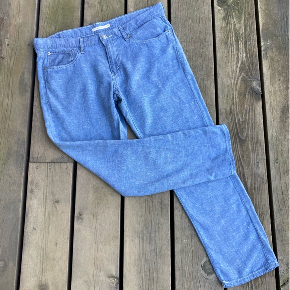 Rare LEVI’S Linen Jeans Relax Fit Boyfriend Blue Lightweight Size 30 - Picture 4 of 16